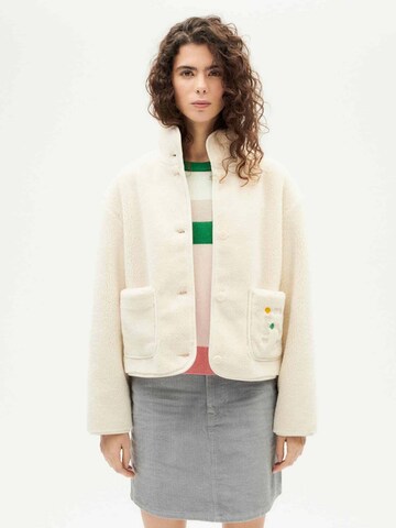 Thinking MU Fleecejacke 'Kourtney' in Weiß: Vorderseite