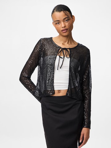 PIECES Knit Cardigan 'PCJACK' in Black: front
