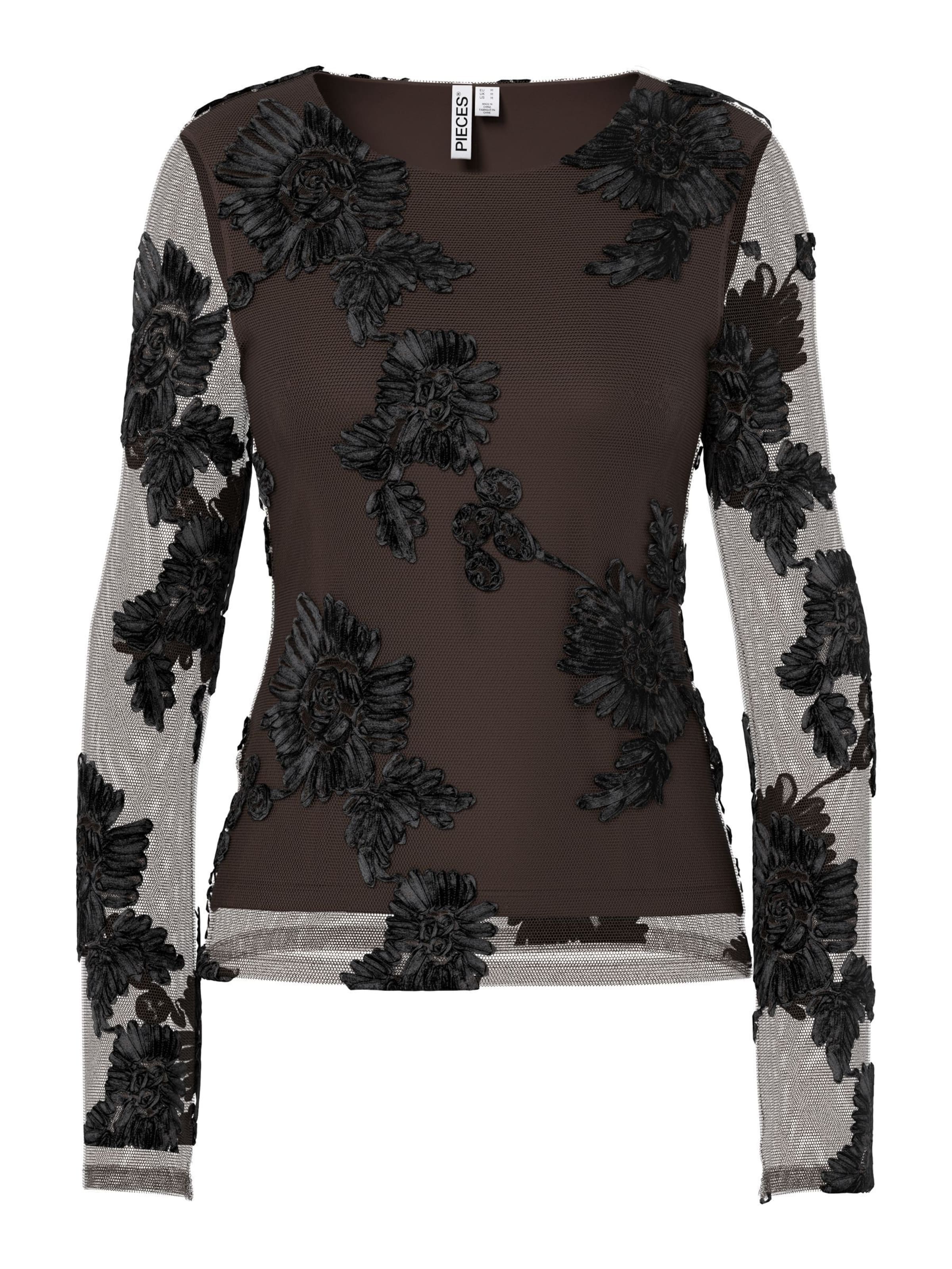 PIECES Bluse 'PCOffia' i brun: forside