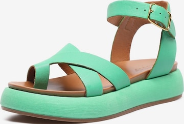 INUOVO Strap Sandals in Green: front