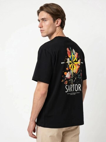SARTOR Shirt 'Floral Harmony' in Black