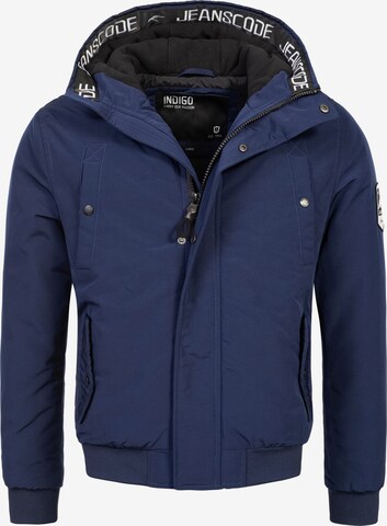 INDICODE JEANS Winterjas 'Albany' in Blauw: voorkant