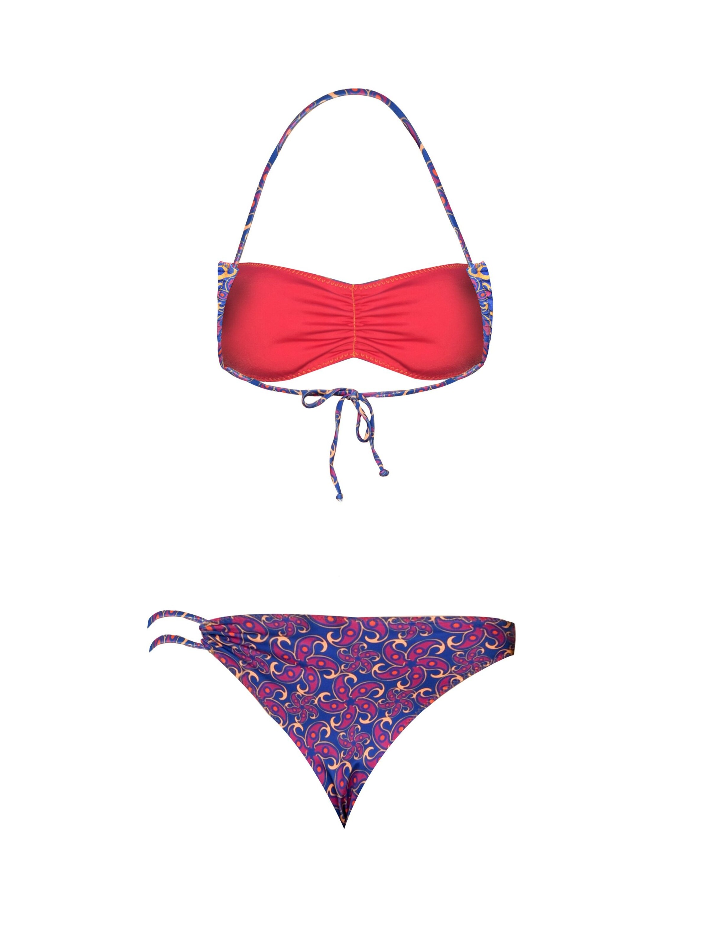 Kadoo Bustier Bikini 'ECONYL® Summer Frangipani Set 2-tlg. wendbar' in Lila