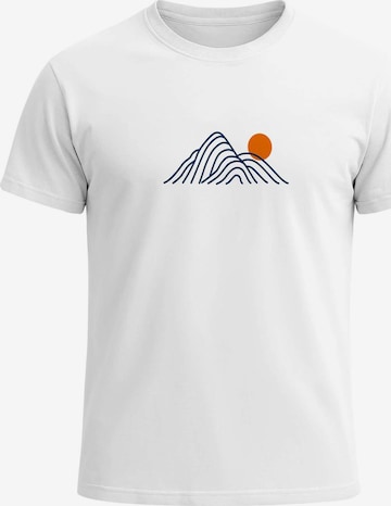 Neverless Shirt 'Lineart Berge' in White: front