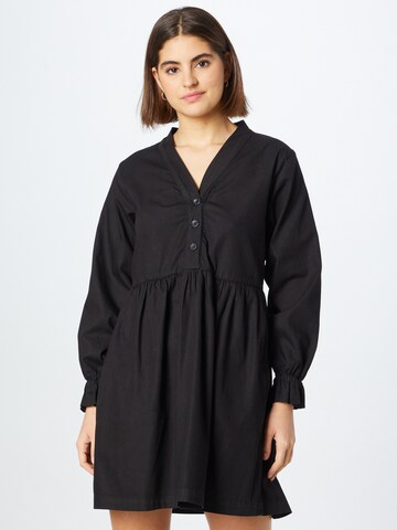 Oasis - Vestido camisero en negro: frente