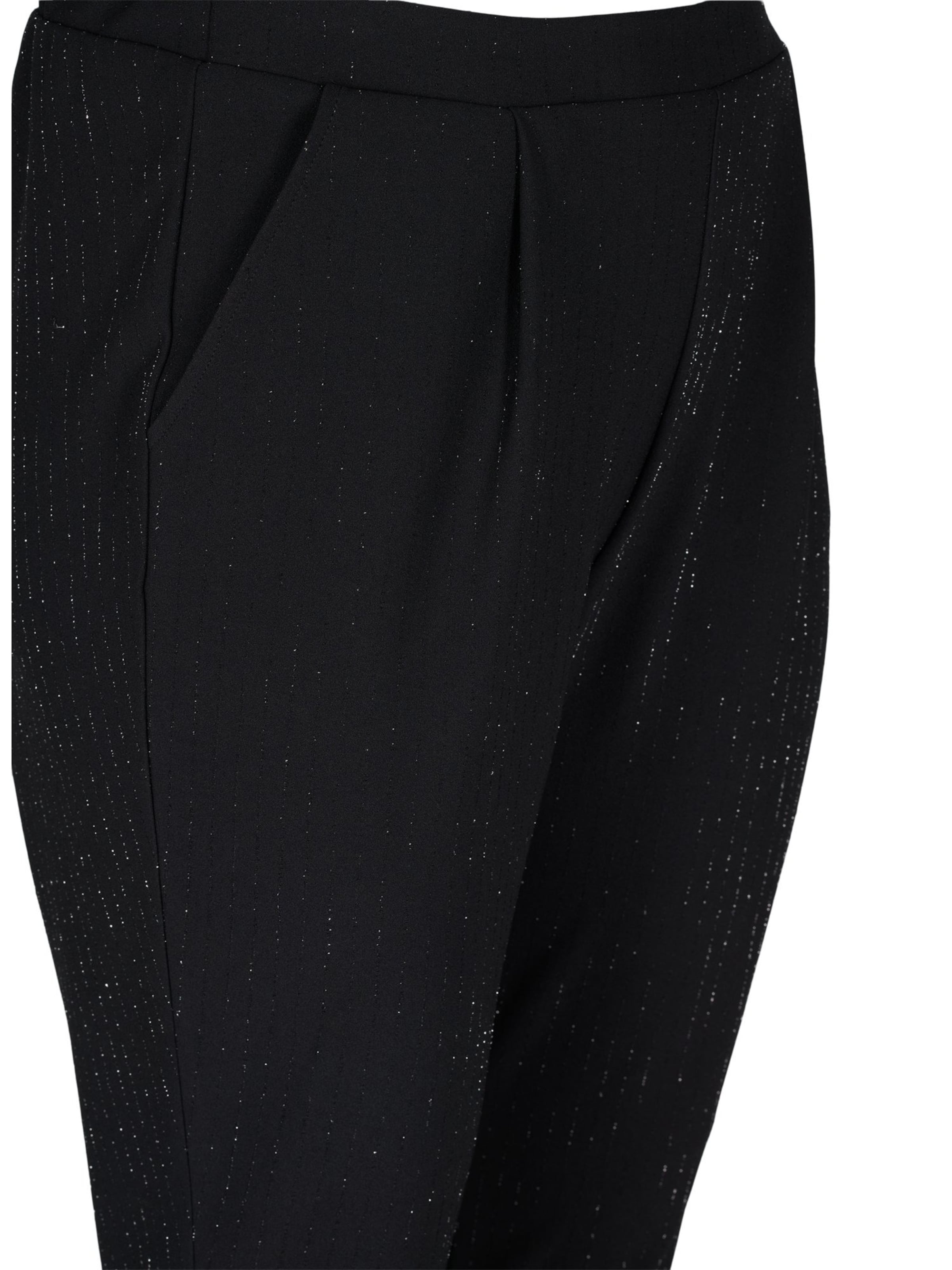 Zizzi Regular Trousers 'Gloss' in Black
