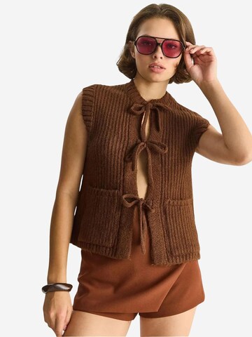 Gilet in maglia di Bianco Lucci in marrone