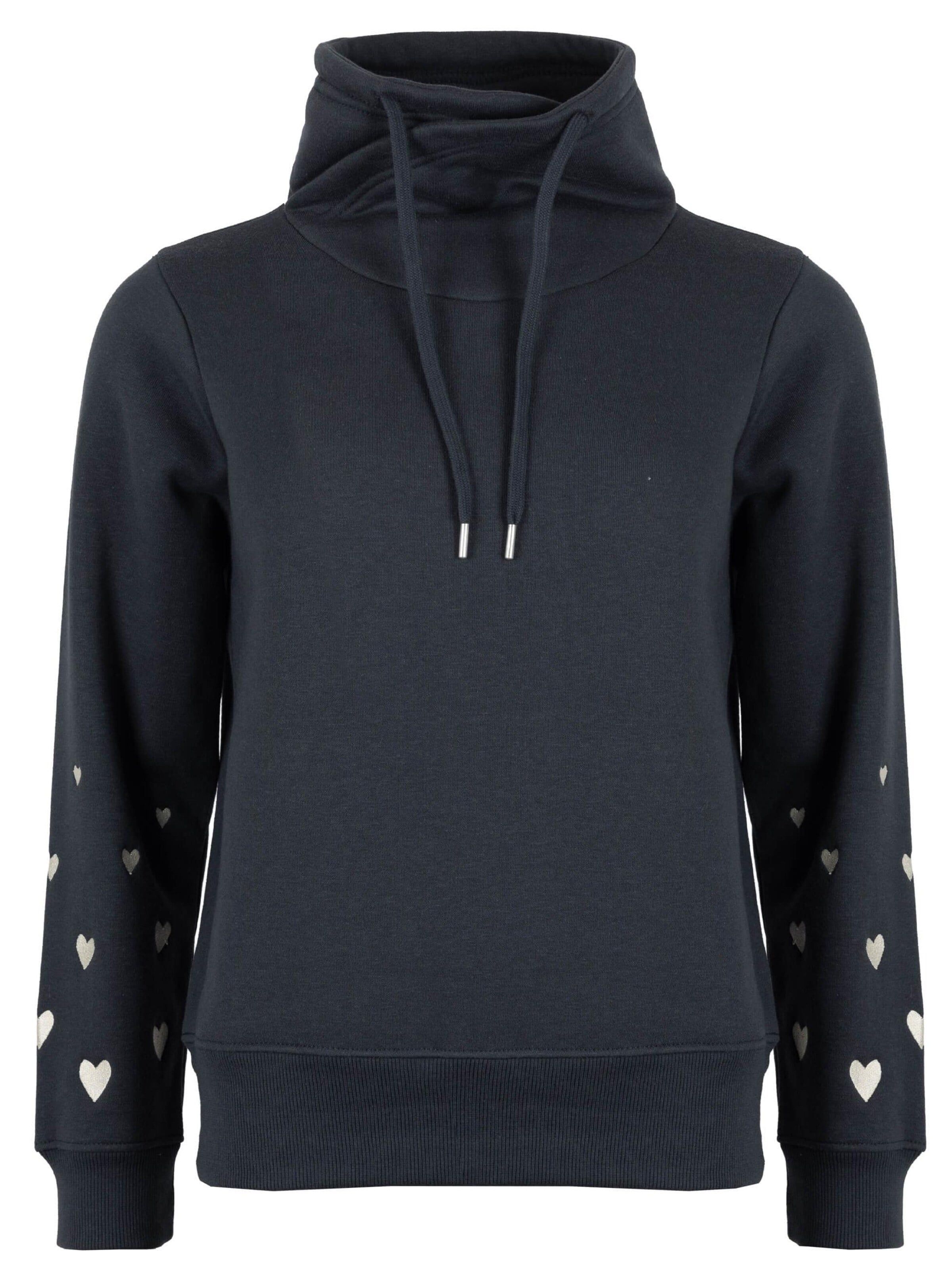 ROADSIGN australia Sweatshirt 'Sweatshirt Amour mit Herzstickerei und Schalkragen'‌‌‌‌‌‌‌‌ in Blau: Vorderseite
