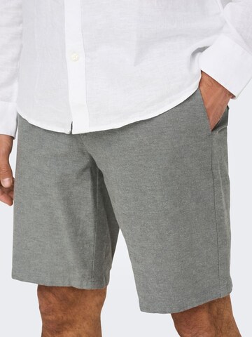 Regular Pantalon chino 'Mark' Only & Sons en gris