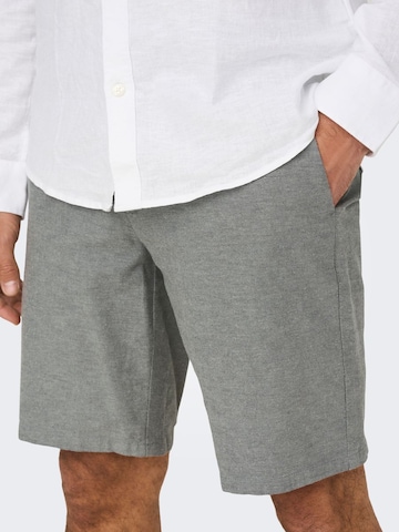 Regular Pantalon chino 'Mark' Only & Sons en gris