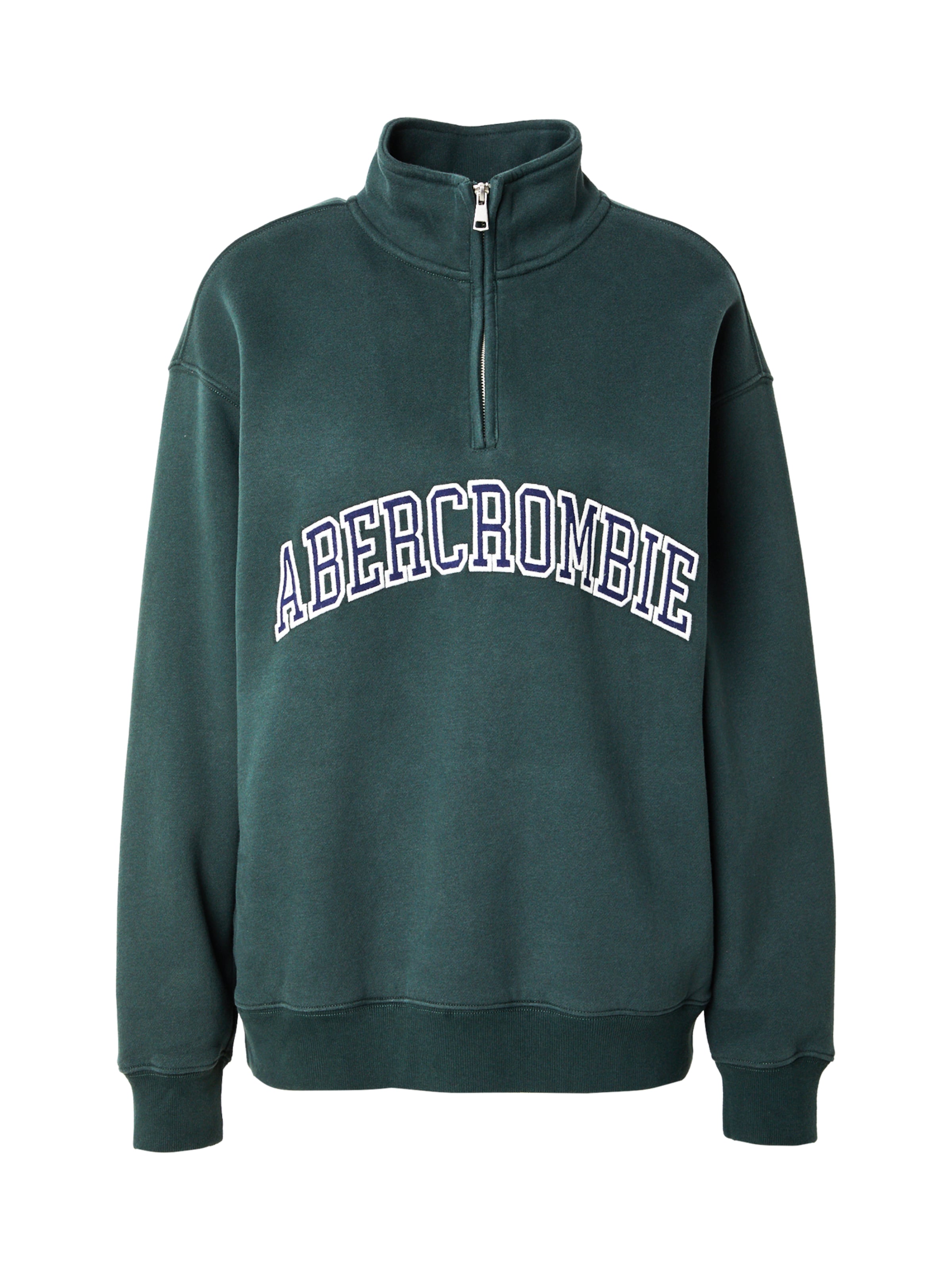 Bluză de molton de la Abercrombie & Fitch pe verde: față