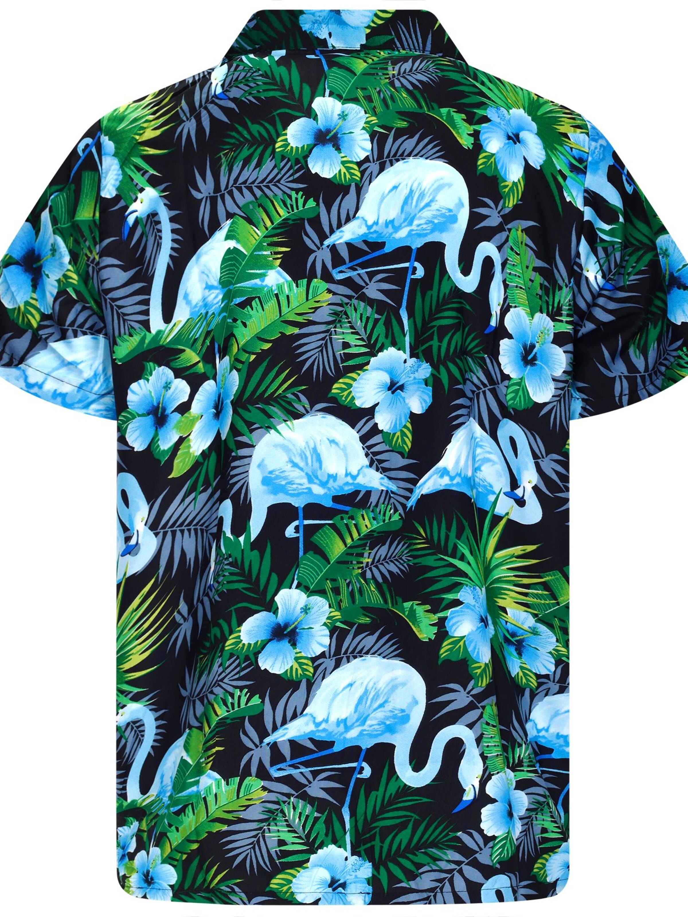 Maglietta 'Flamingo Flowers' di King Kameha in blu