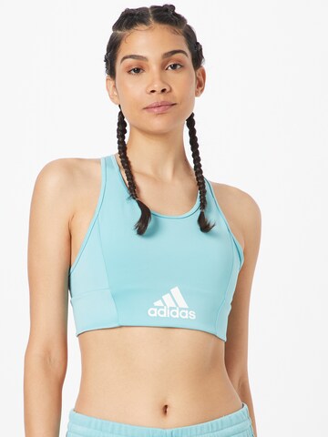 ADIDAS SPORTSWEAR Bustier Sport bh in Blauw: voorkant