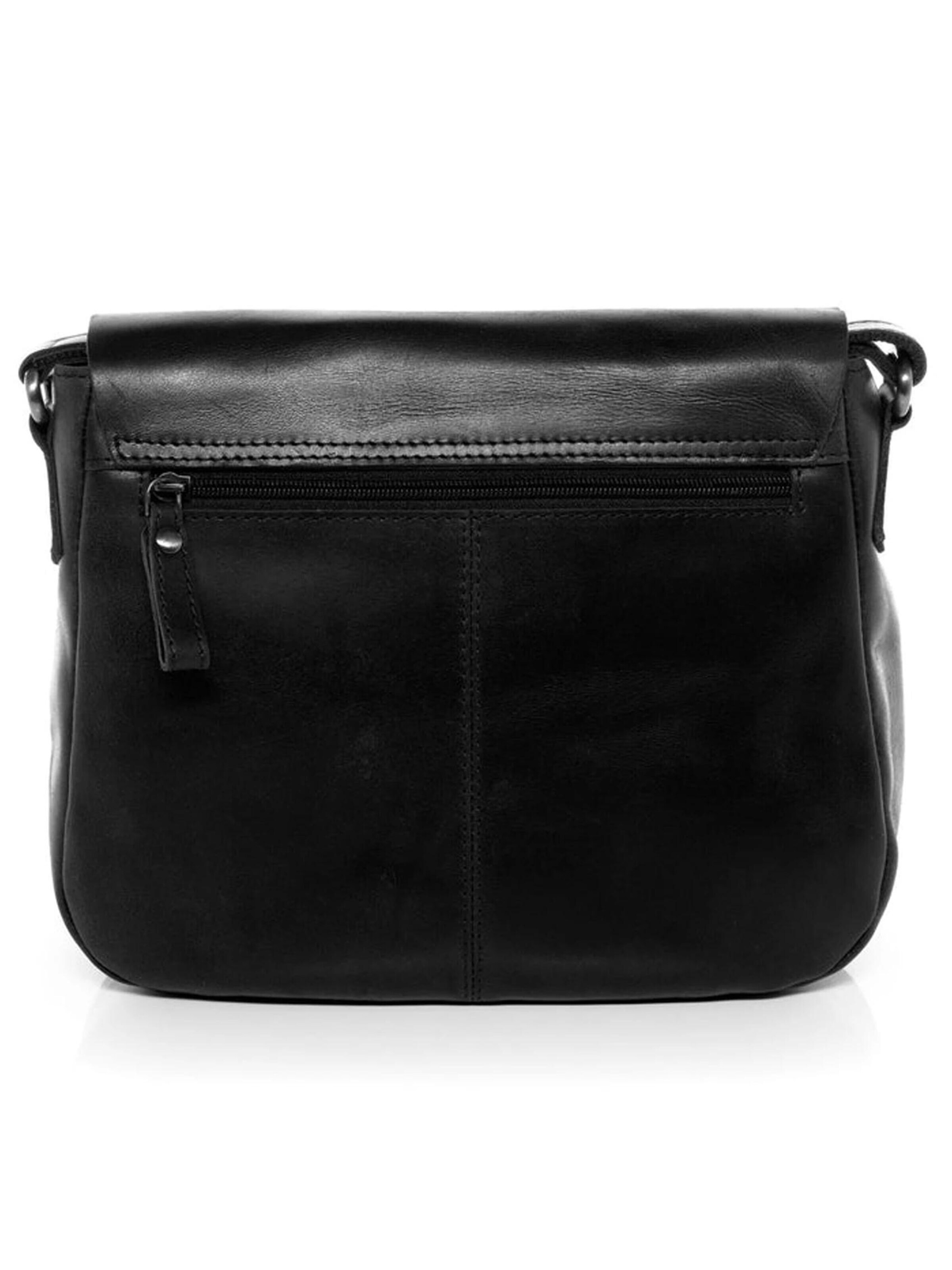 SID & VAIN Shoulder Bag 'Umhängetasche YALE echt Leder' in Black