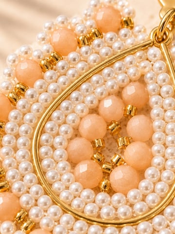 Alster Herz - Pendientes 'Barbados Pearl Blush' en naranja