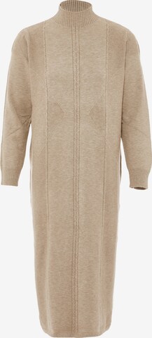 Robes en maille Jalene en beige : devant