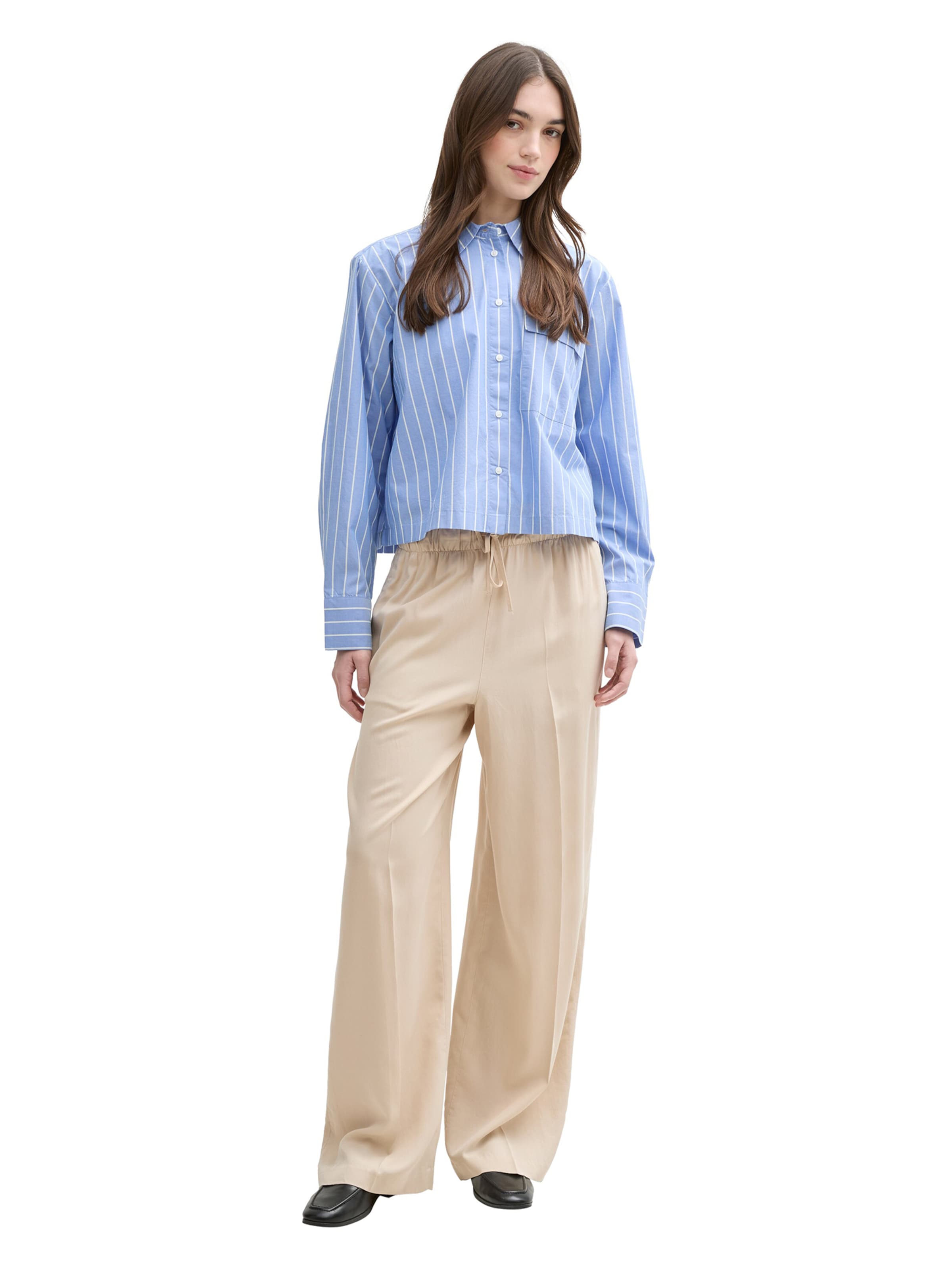 TOM TAILOR DENIM Wide leg Veckad byxa i beige