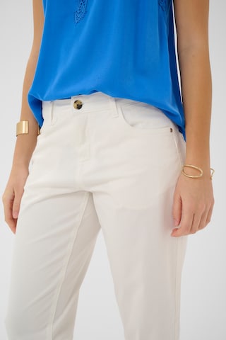 Cream Regular Trousers 'CRBerta' in White