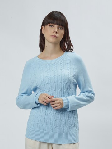 Pull-over Influencer en bleu : devant