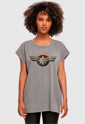 ABSOLUTE CULT T-Shirt 'Captain Marvel' in Grau: predná strana