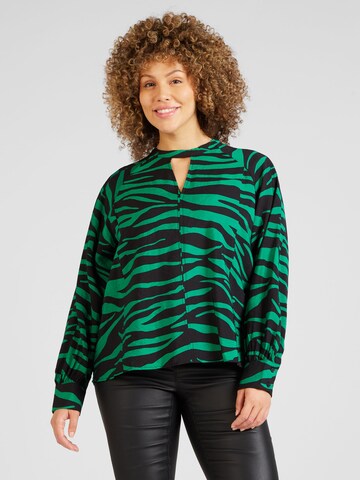 Object Curve Blouse 'OBJCIRA' in Groen: voorkant