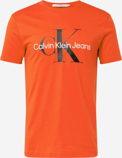 Calvin Klein Jeans Тениска в оранжево-червено / черно / бяло, Преглед на продукта