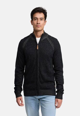 INDICODE JEANS Knit cardigan 'INMassum' in Black: front