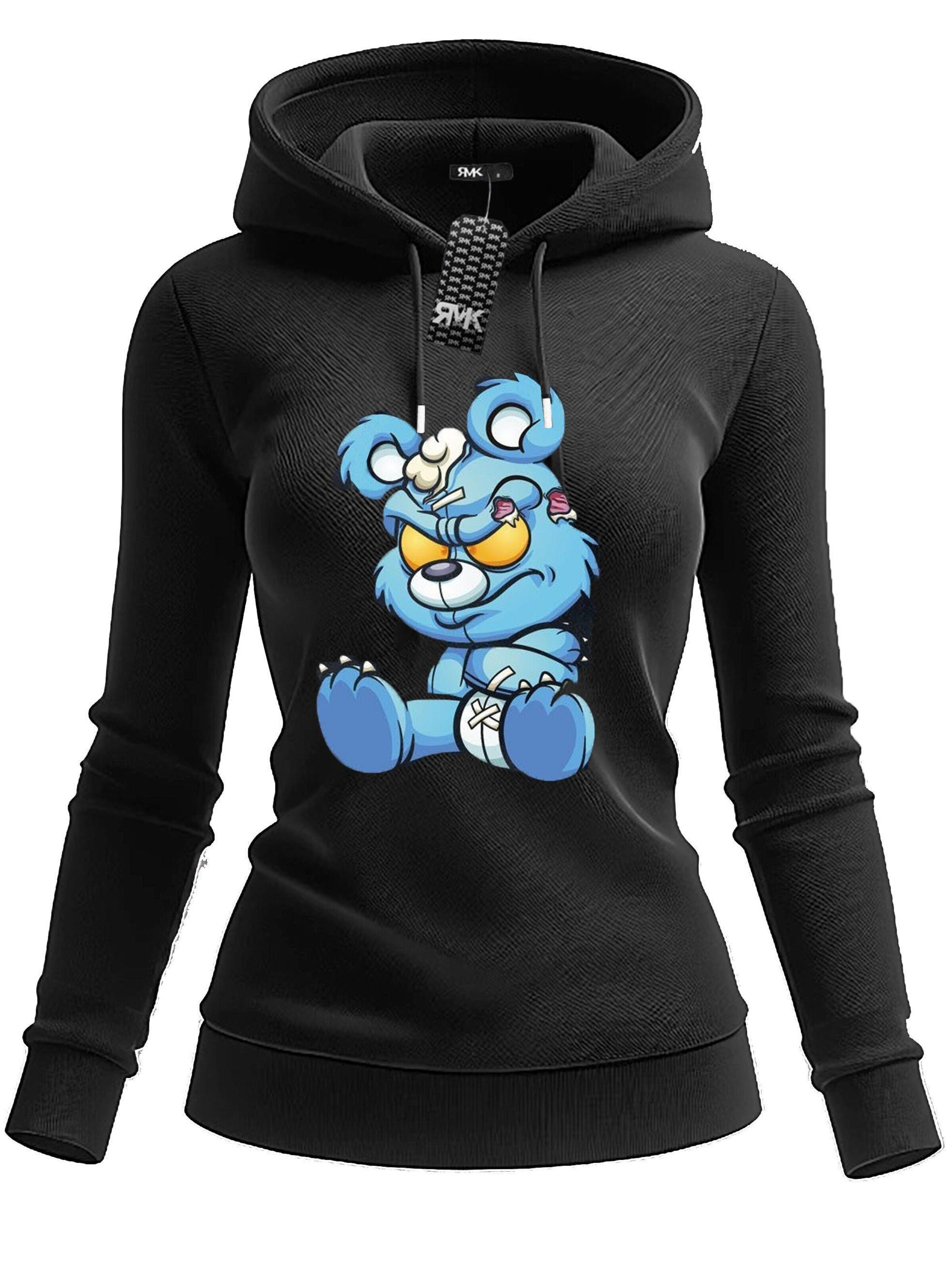 RMK Sweatshirt 'wütender Bär' in Black: front