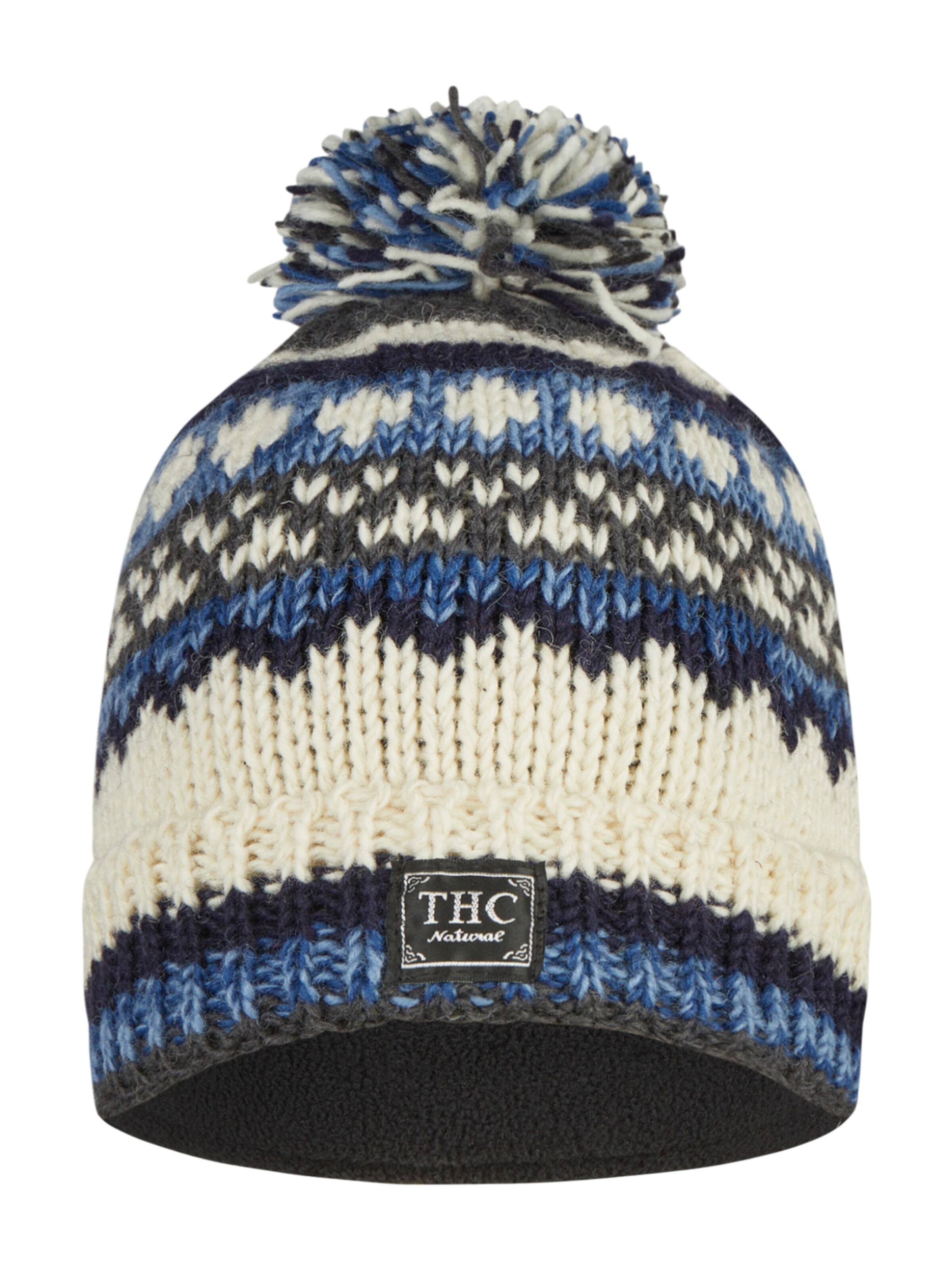 THC Natural Line Beanie '816' in Blue: front