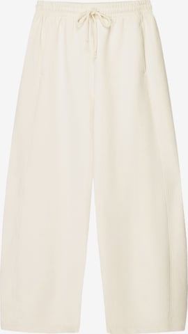Wide leg Pantaloni de la Bershka pe bej: față
