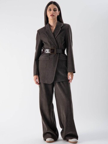 MND Blazer 'Chenille blazer with belt' in Grey