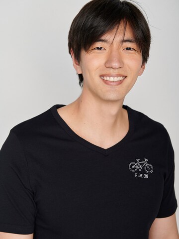GREENBOMB Shirt 'Bike Ride On' in Black