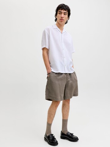 JACK & JONES Wide Leg Lærredsbukser 'JPSTBill JJLawrence' i grå