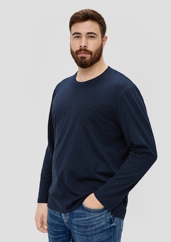 s.Oliver Men Big Sizes Shirt in Blue: front