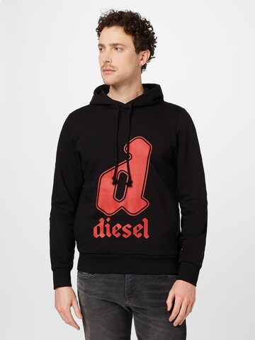 DIESEL Sweatshirt 'GINNOUT' in Zwart: voorkant