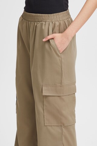 ICHI Wide leg Pants 'Kecia' in Brown