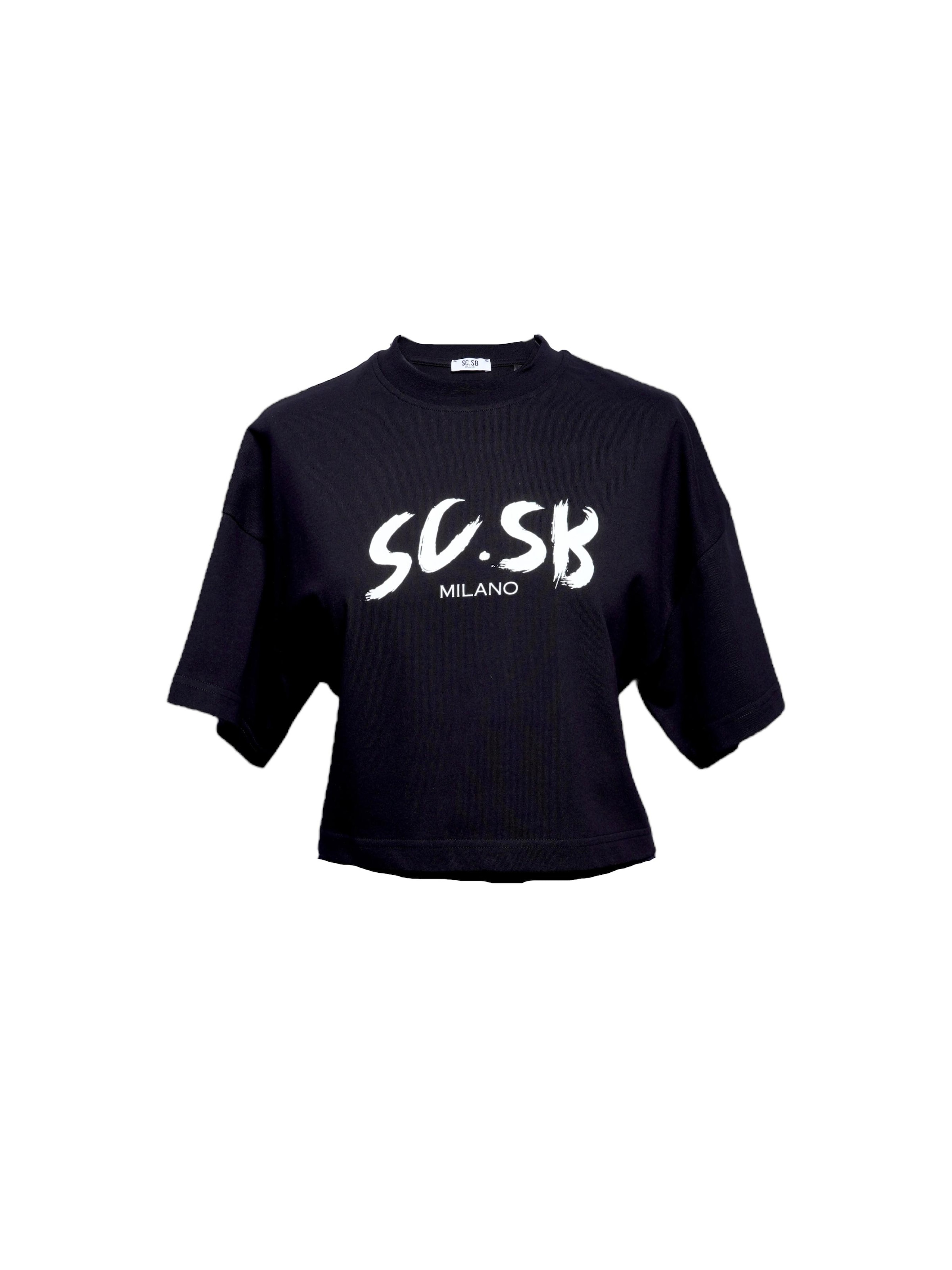 SC.SB Milano Oversized Shirt 'Milano (cropped)' in Black: front