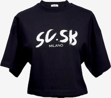 SC.SB Milano Oversized Shirt 'Milano (cropped)' in Black: front