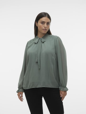 Vero Moda Curve Blouse 'CVIGGA ' in Groen: voorkant