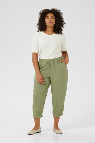 KAFFE CURVE Tapered Trousers 'Mille' in Green