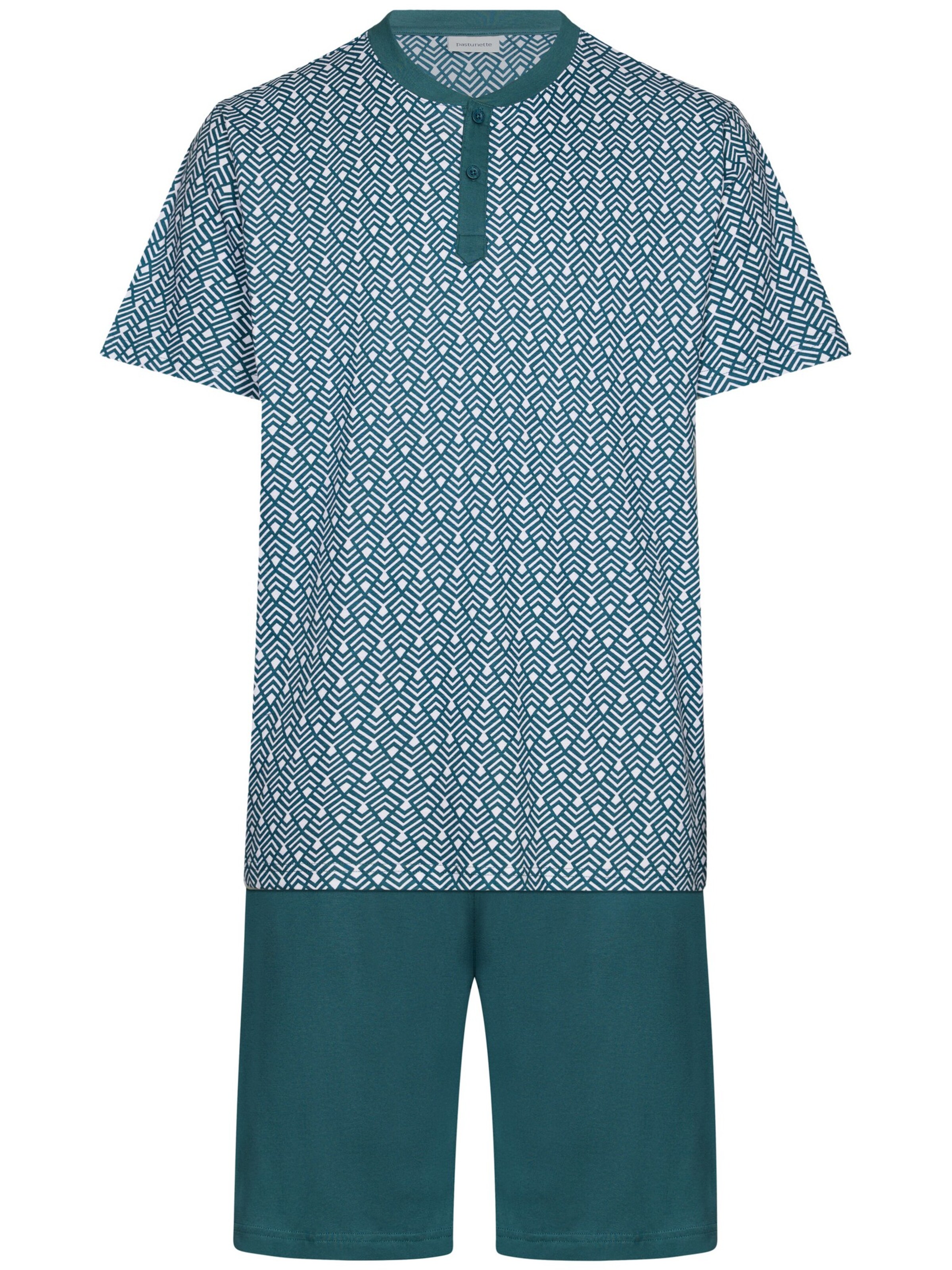 Pyjama court 'Shortama with buttons' Pastunette en vert : devant