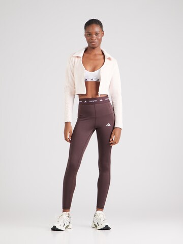 ADIDAS PERFORMANCE Skinny Sportbroek 'STASH' in Bruin