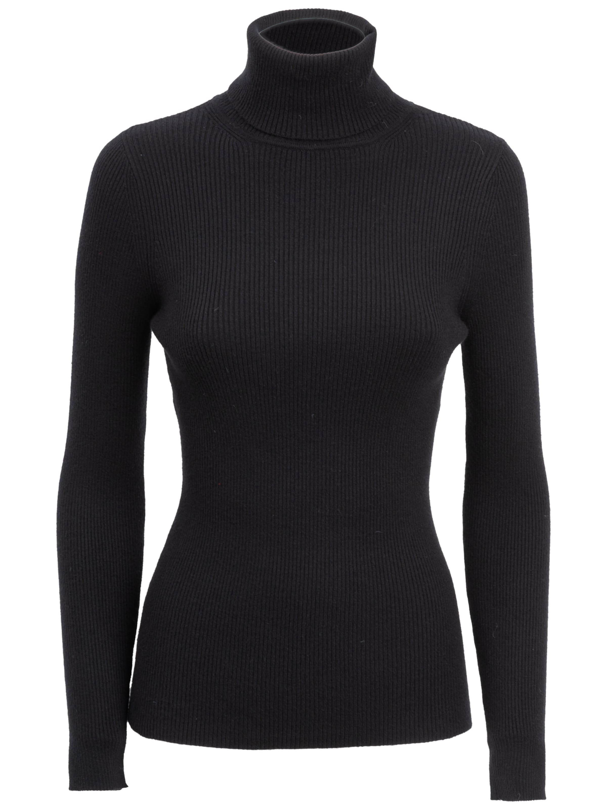 Influencer Pullover in Schwarz: Vorderseite