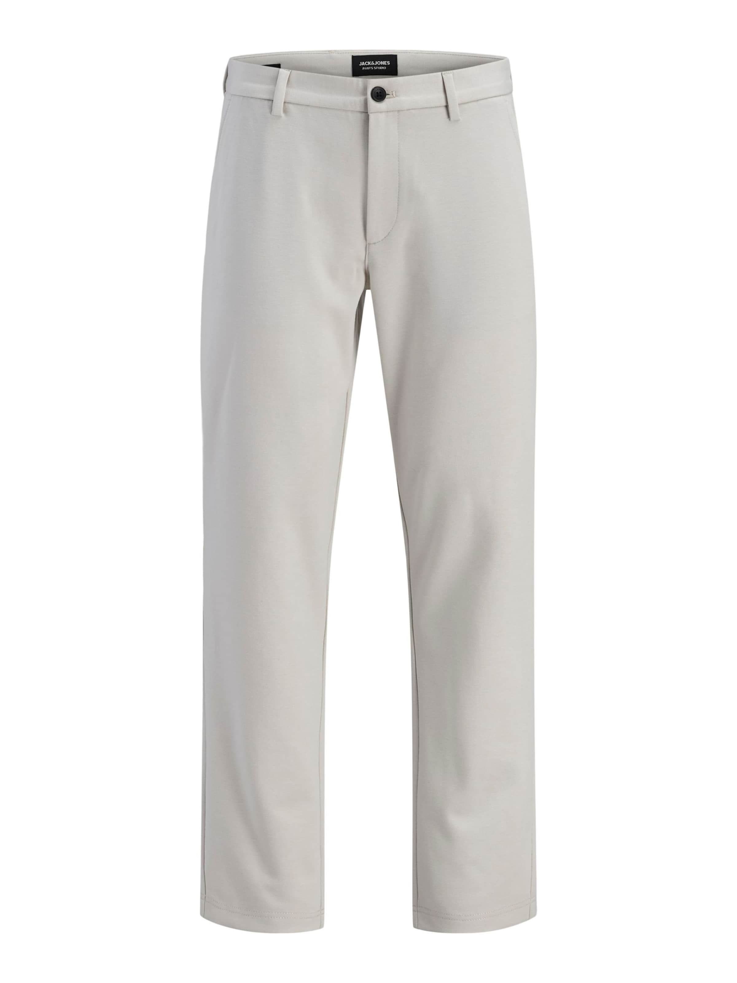 pelēks JACK & JONES Piegulošs Bikses: no priekšpuses