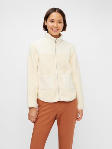 PIECES Fleece Jacket 'Sadie' in White: front