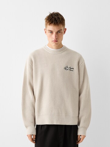 Bershka Sweater in Beige: front