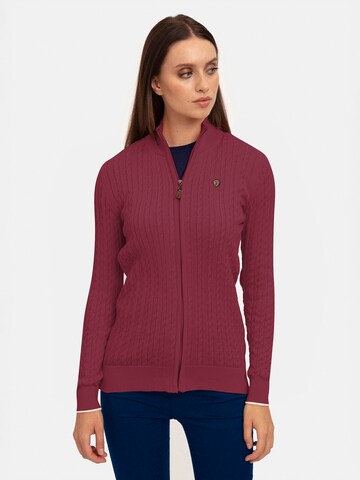 Jacey Quinn Knit cardigan in Red: front