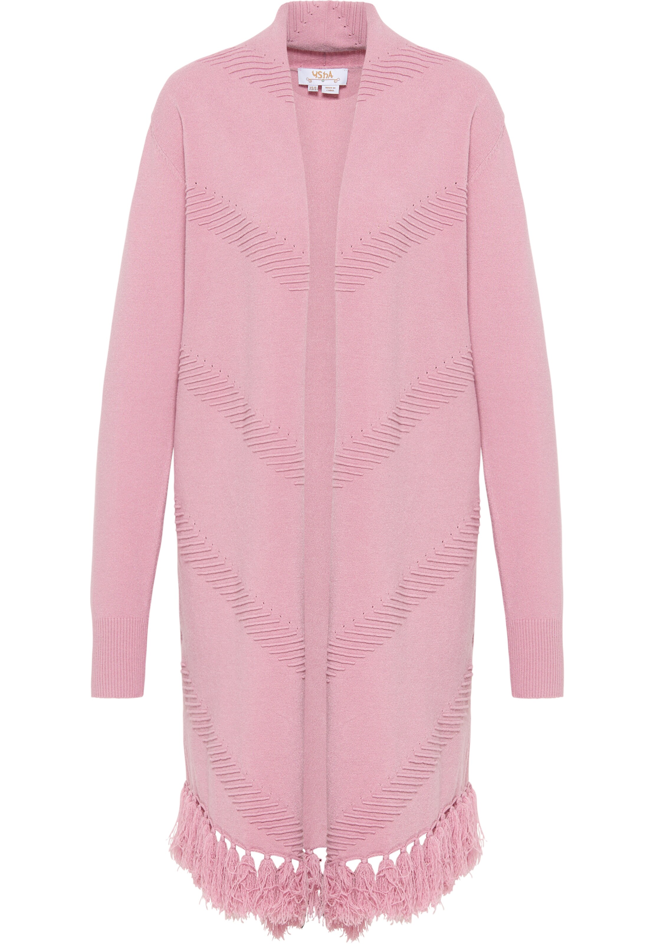 usha FESTIVAL Πλεκτή ζακέτα σε ροζ: μπροστά