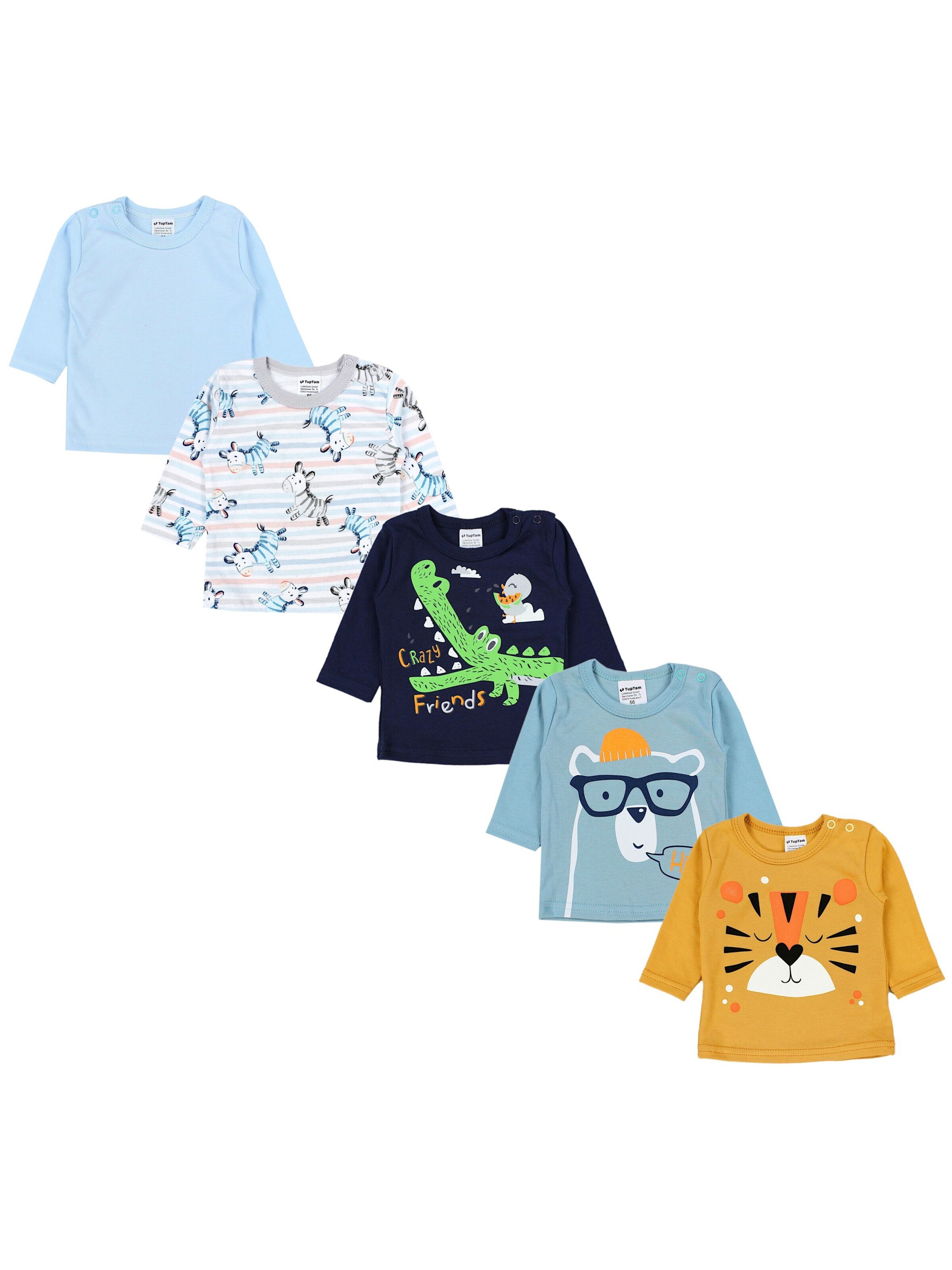 TupTam Shirt 'Langarmshirt - 5er Set' in Blue: front