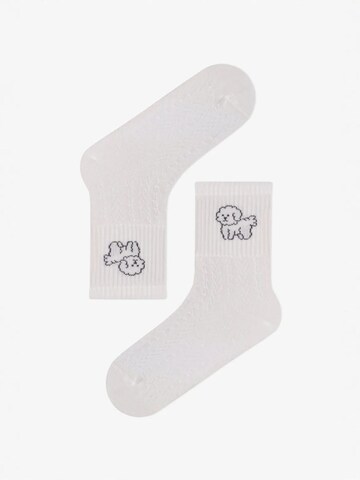 Penti Sokid 'PENTI Animal World Paar Sneakersocken', värv valge